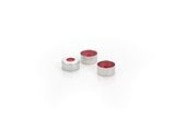 11mm crimp cap, PTFE/S/PTFE septa 100/PK 11mm caps with silicone septa, PTFE lined on both sides