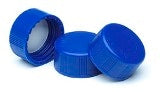 Blue polypropylene solid screw top with