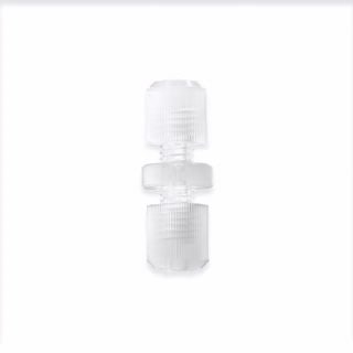 Carrier gas line connector 4mm dia tube. 1/pk. Union connector (for 4 mm diameter tubing) for carrier gas line on Micro Flow PFA concentric nebulizer 