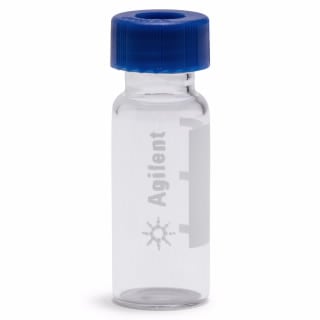 Screw top vial, write-on-spot 100pk PTFE/Silicone/PTFE septa pre-assembled