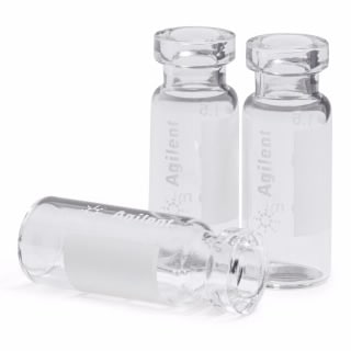 Certified crimp top vial, 2 mL, clear with write-on spot, 100/pk