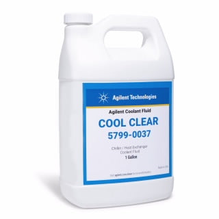 Agilent Cool Clear coolant fluid 7.6L/pk. General purpose coolant fluid for recirculating chiller / heat exchanger. Formulation includes clarifier and corrosion inhibitor for the protection of your spectrometers cooling circuit. Recommended to 