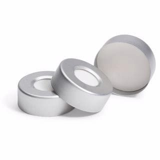 Tan PTFE/White Silicone septa, silver